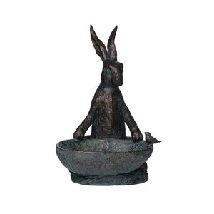 Creative Coop Bunny bird bath